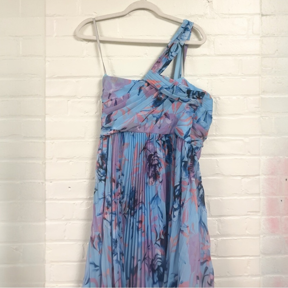 NWT Monique Lhuillier Audra Chiffon Midi Dress Size 12 - Picture 3 of 10